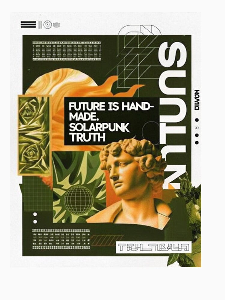 Solarpunk Poster Hand-Made by Raw-Ink