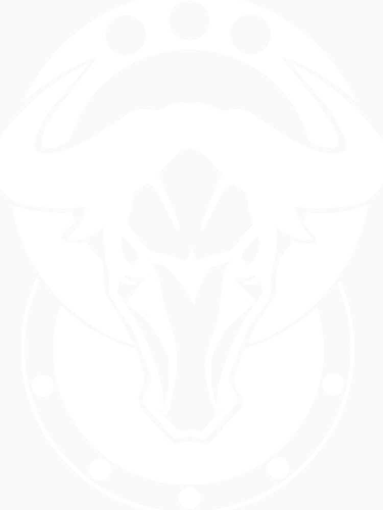 Bull Head - Original Logo Banner Sigil - Light Design for Dark Backgrounds by ktJ2pWY