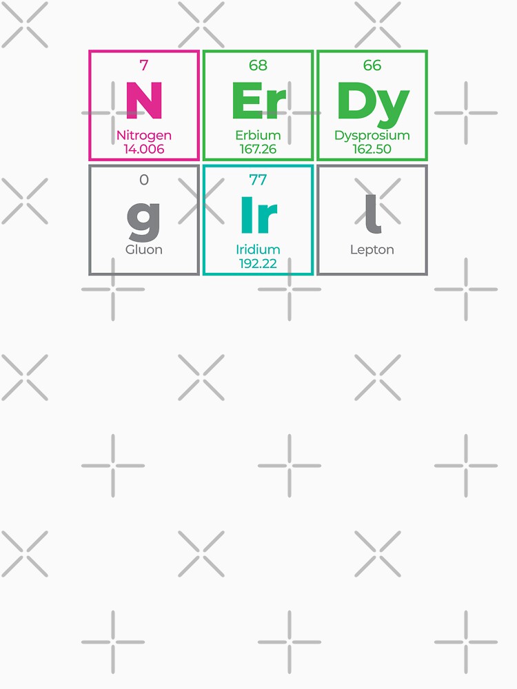 Nerdy Girl Periodic Table Outline Design – Geeky Science Gift by Rodney's Marketplace