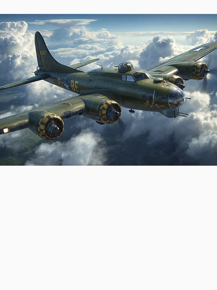Boeing B17F Flying Fortress Passing Over Northern France on the Return Home by Skyframe Aviation