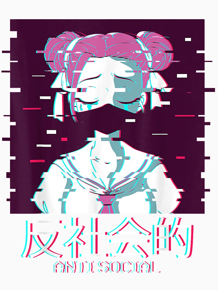 Anti-Social Anime Girl Geisha - Japanese Vaporwave Aesthetic by RyanWillsonn