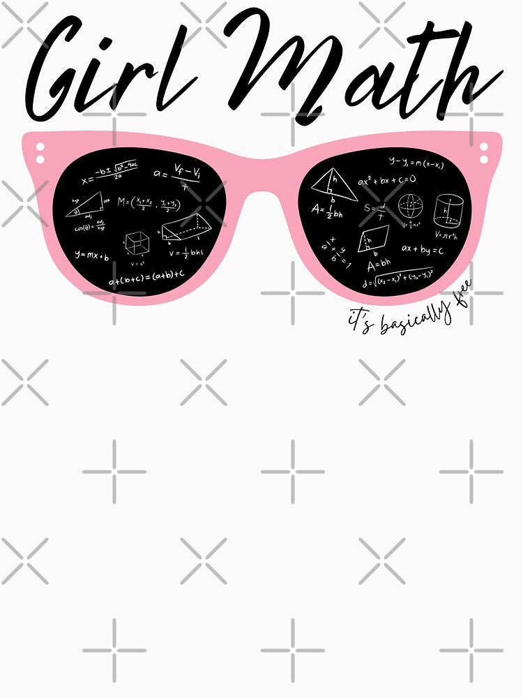 Girl Math - It’s Basically Free | Cute Pink Sunglasses with Math Doodles by Kimochi-Shop