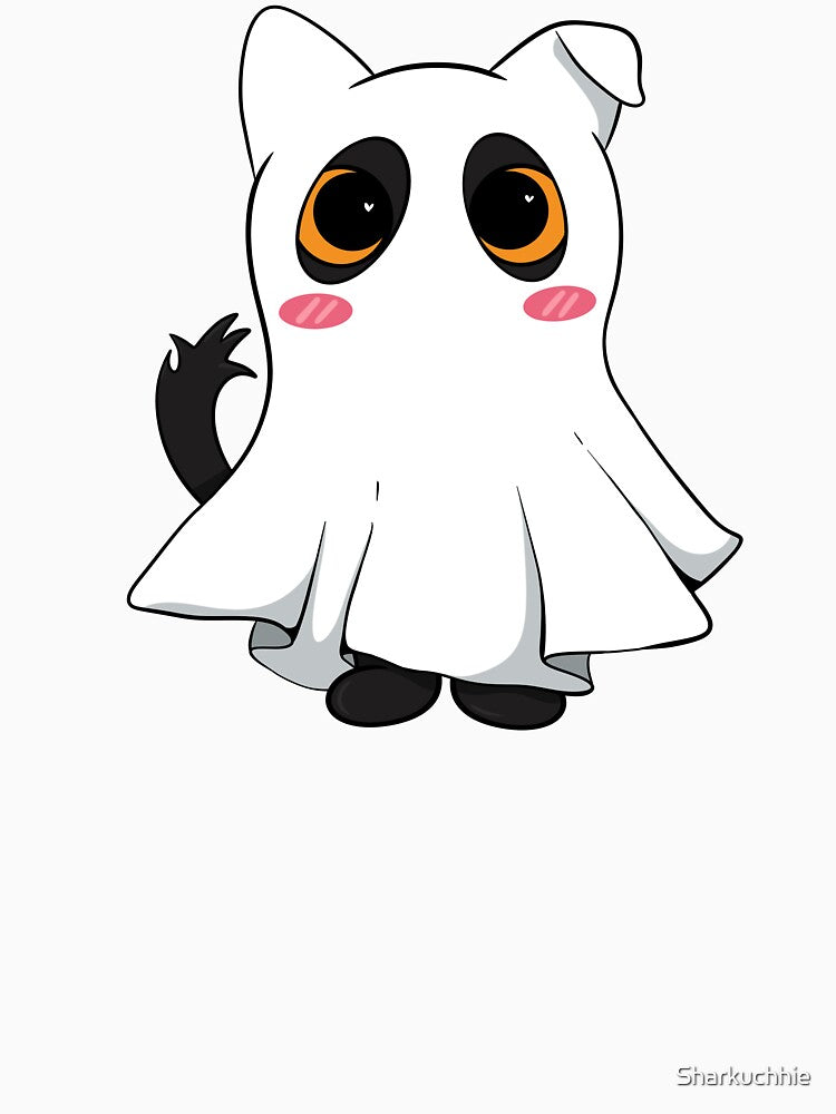 Cute Halloween Ghost Cat by Sharkuchhie