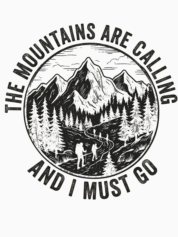 The Mountains Are Calling And I Must Go Vintage Hiking Shirt by Kindred Corner