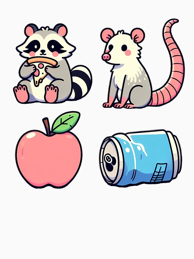Cute Trash Gang - Raccoon & Opossum Kawaii by GREENZ0NE