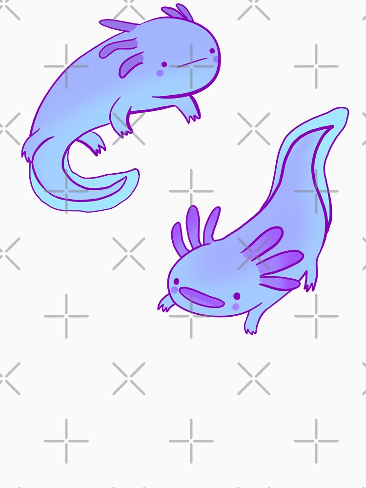 Blue axolotls drawing by Mayarart