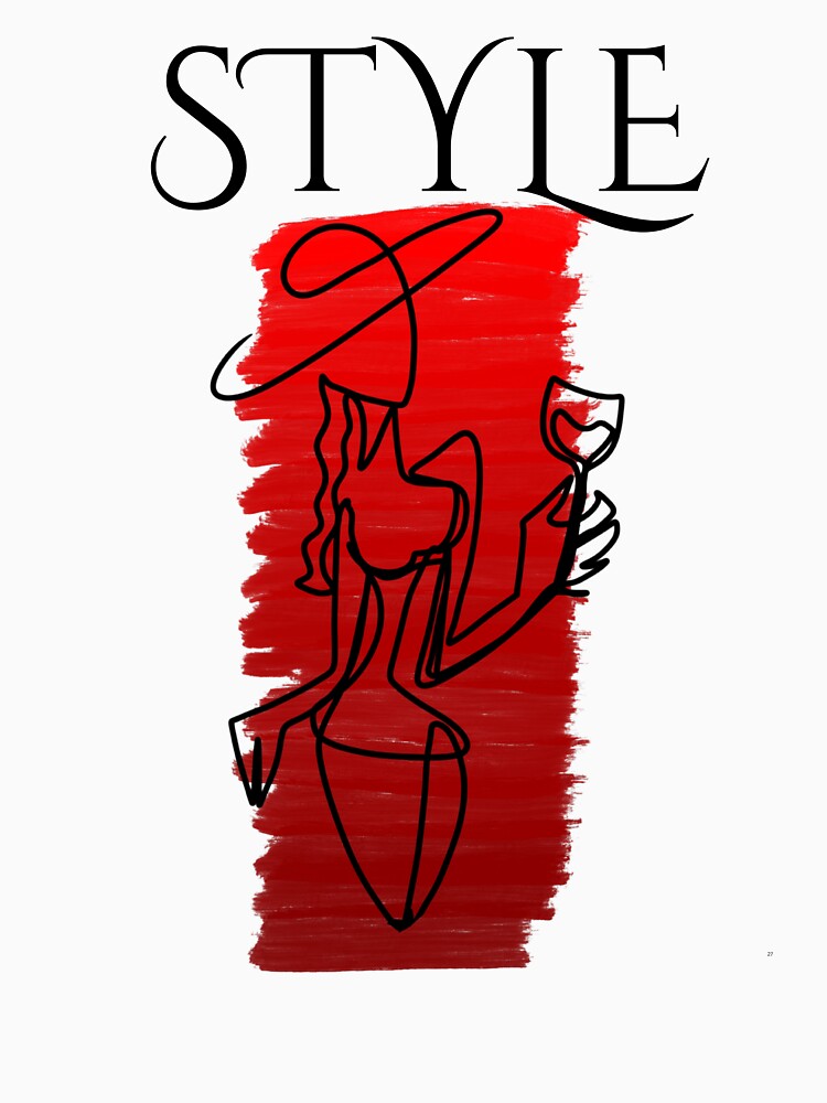 Elegant Woman Holding Wine Glass One Line Art by NftyThreads