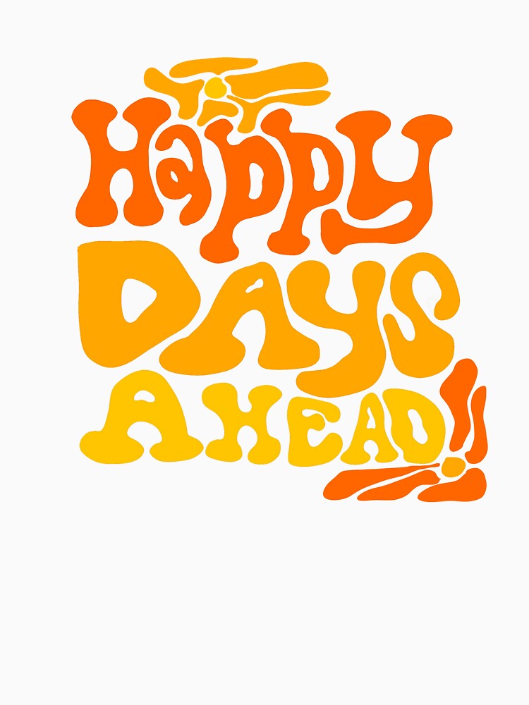 Groovy happy days ahead warm bright palette yellow orange flowers retro by Mariecobiz