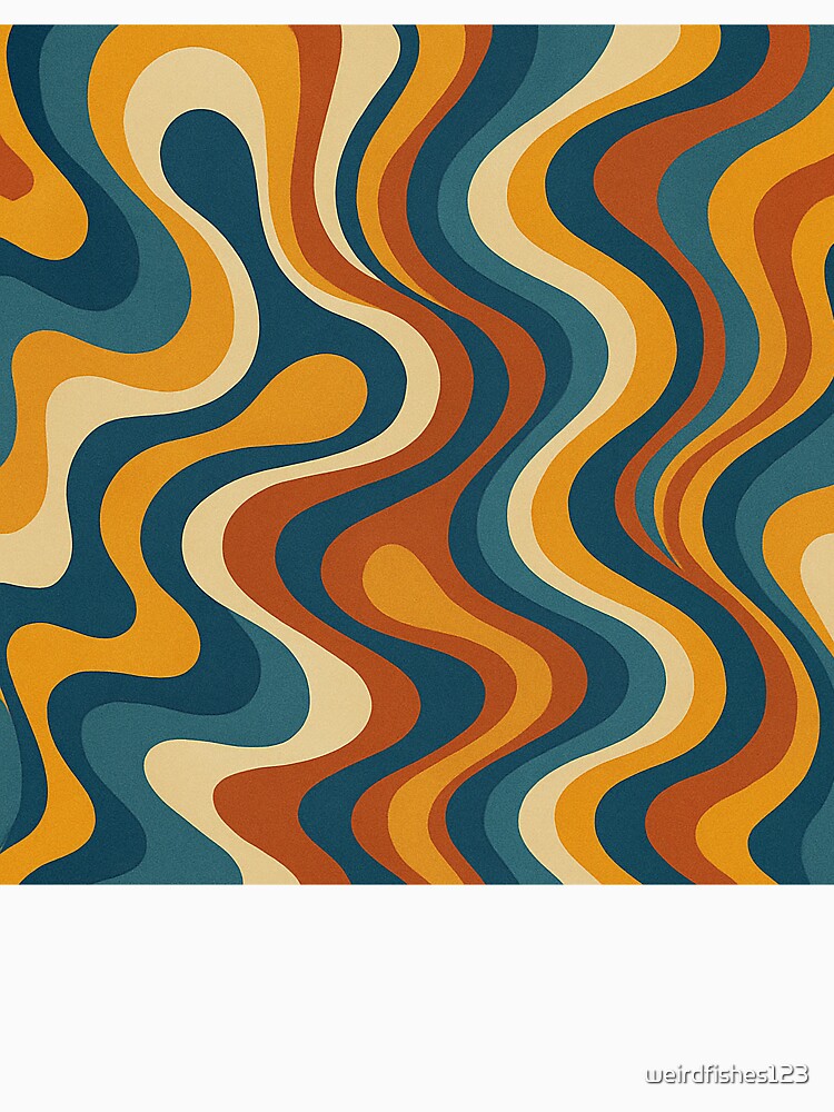 Retro Wavy 70s Pattern in Earth Tones by weirdfishes123