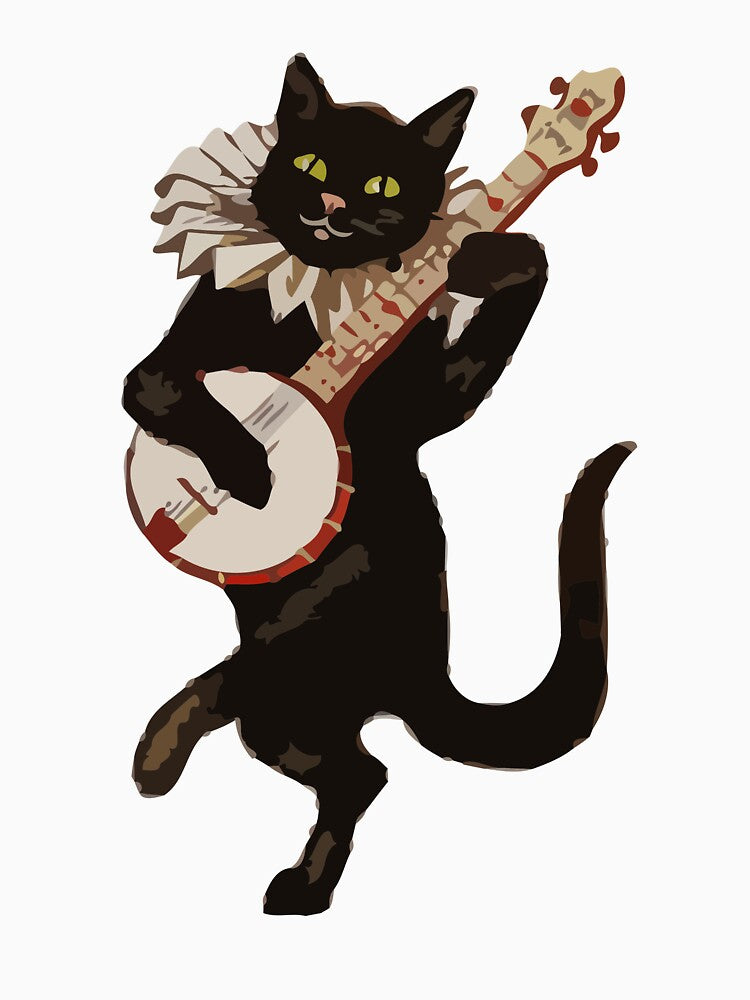 Cat Playing Banjo by Stoxnet