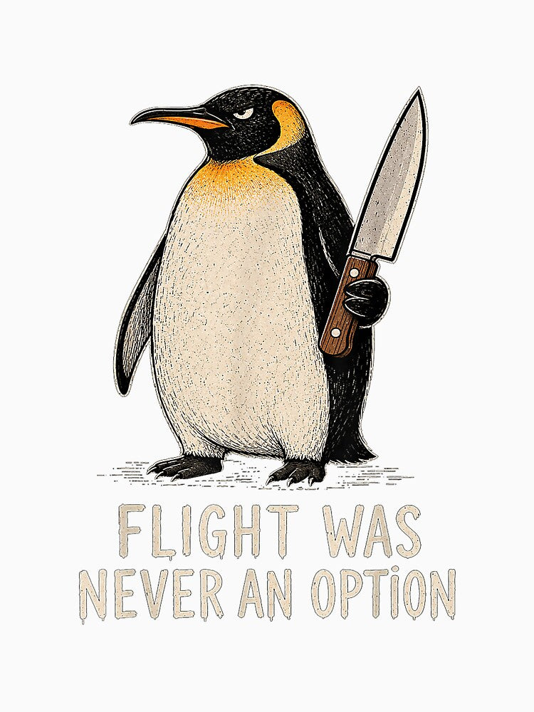 Flight was Never an Option Funny Penguin Knife Dark Humor by mjohnson9