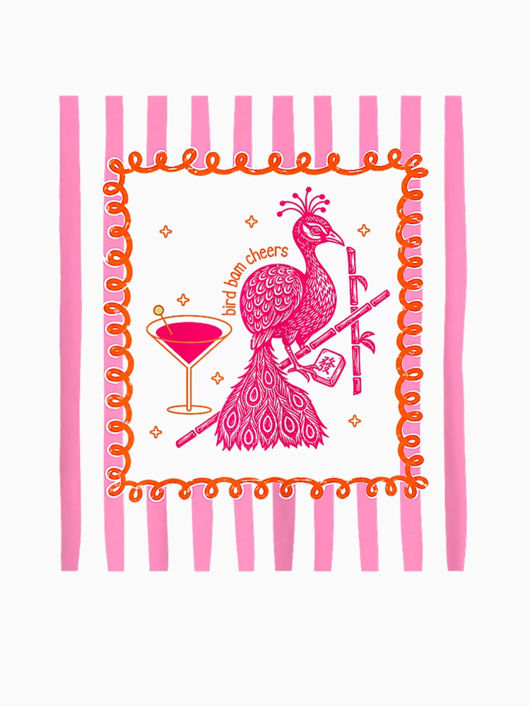 Mahjong Bird Bam Cheers Preppy Shirt Mah Jong Player Wine by ArleneRowe