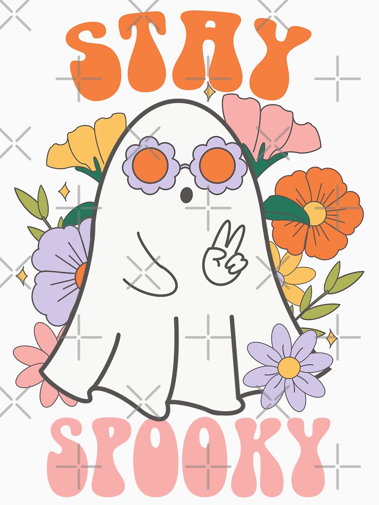 Retro Halloween, Stay Spooky, Spooky Vibes, Groovy Halloween, Halloween Vibes, Groovy Ghost, Cute halloween by happylilclouds
