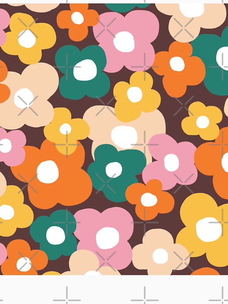 Groovy 70s Vintage Retro Flower Power in Autumnal Colors by Deutschic