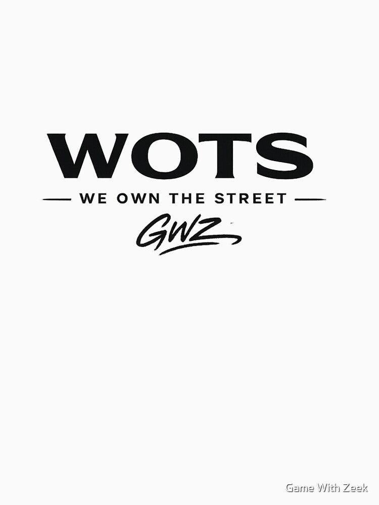 WOTS Minimal Streetwear Logo – We Own The Street GWZ Urban Design by Game With Zeek