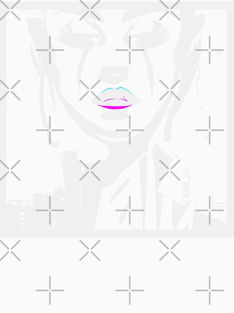 Tech Lips - Noir woman - Futuristic - minimalist -White version by EldritchMagpie
