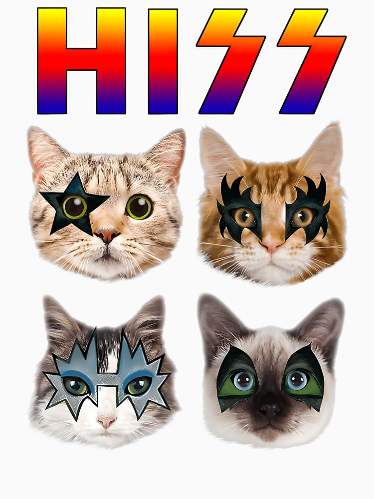 Hiss Funny Cats Kittens Rock Rockin Short Sleeve 	 	 Tee Pun by zxmxrtqyilu70