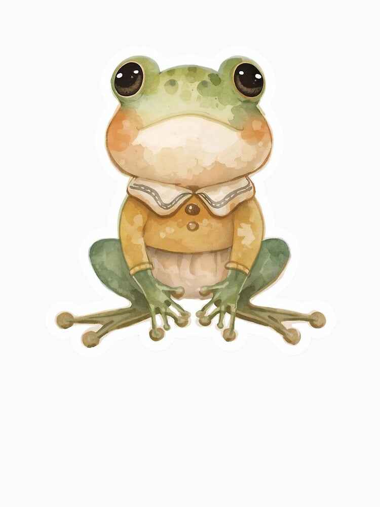 Cute Frog Sitting on a Mushroom by Happy4uuuu
