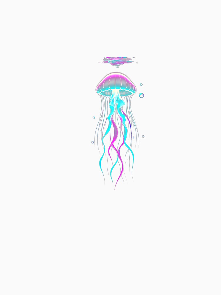 Neon Dreamy Jellyfish Underwater Glow T-Shirt by Purti123