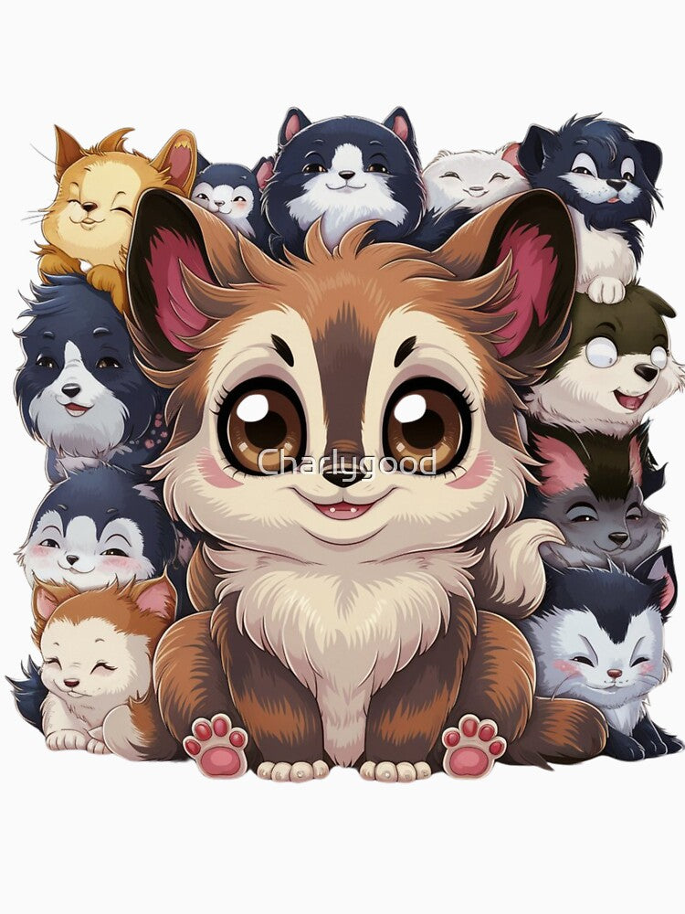 Kawaii Animals Paint Art 3D Model by Charlygood