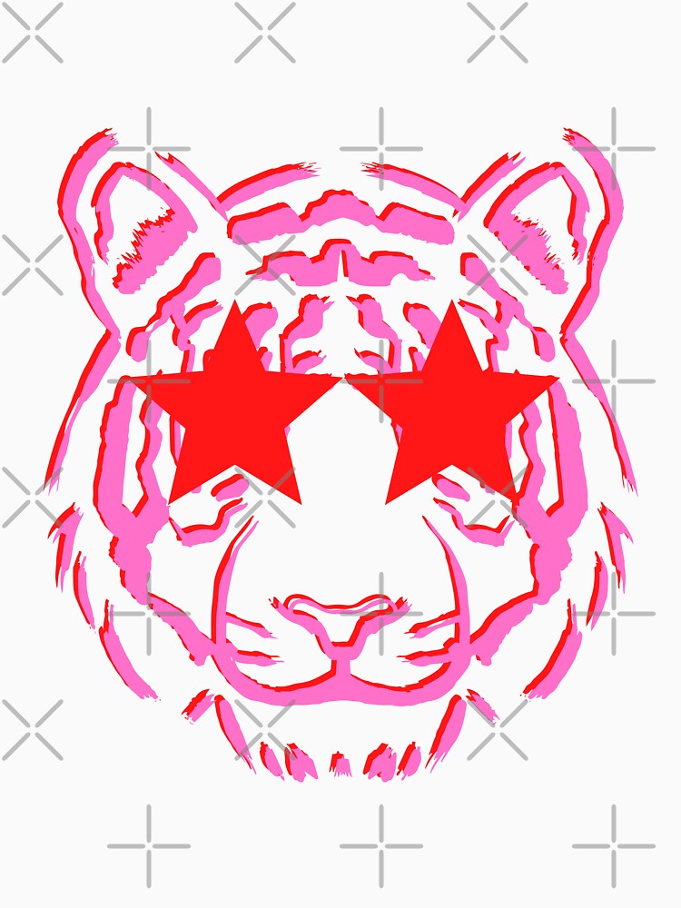 preppy star eyed tiger pink red by SUUSCK ★