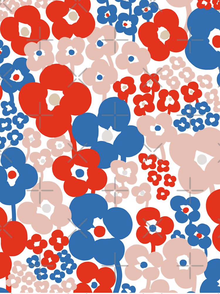 Iconic Retro Scandinavian Garden in Red, Blue and Cream by Deutschic