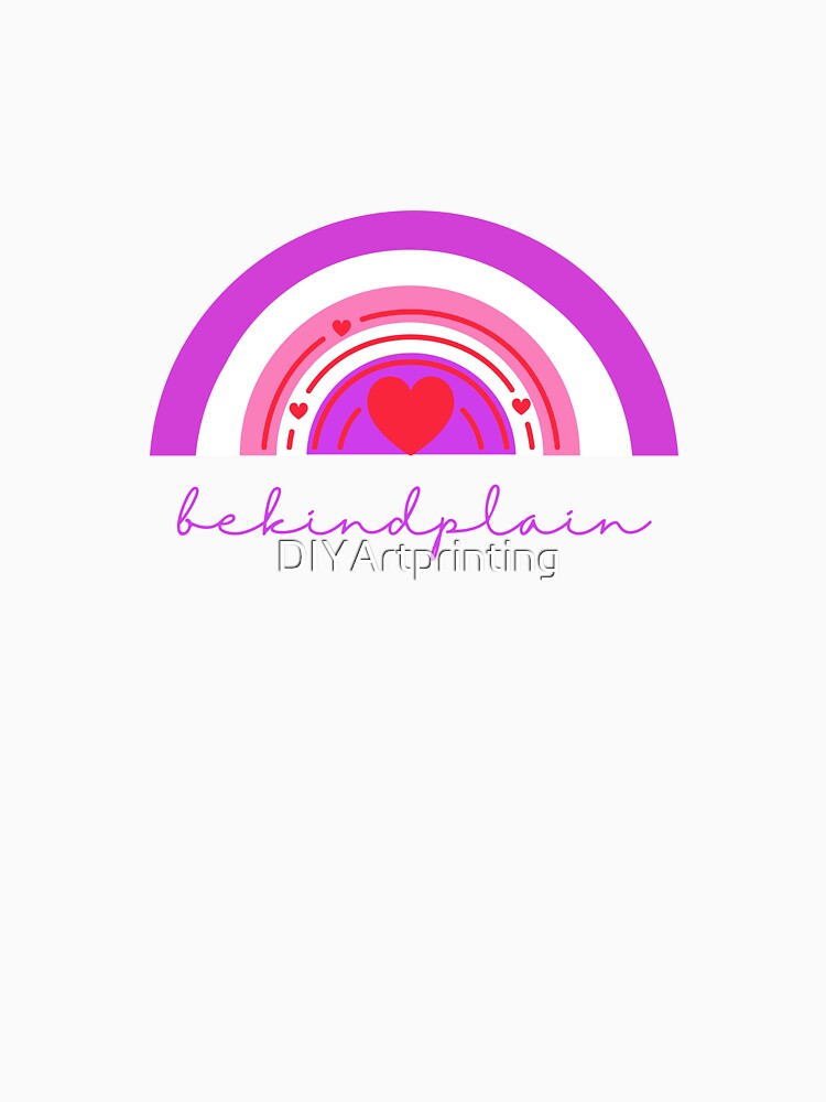 Be kind plain Love Rainbow Pink by DIYArtprinting