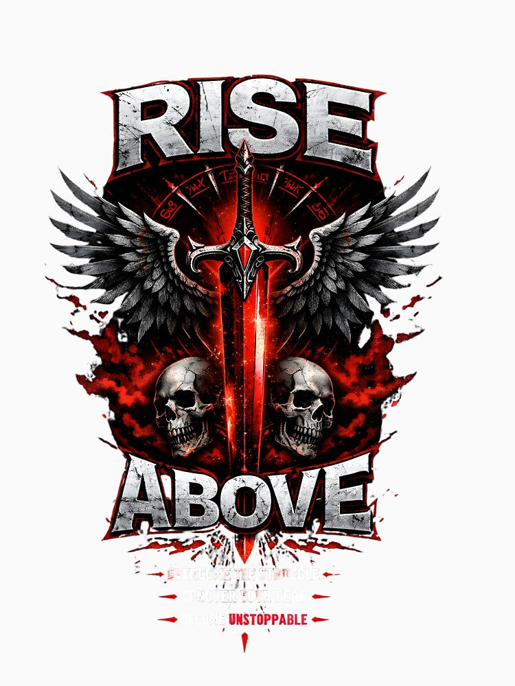 Rise Above Sword Streetwear Graphic Design by GOUR FASHION