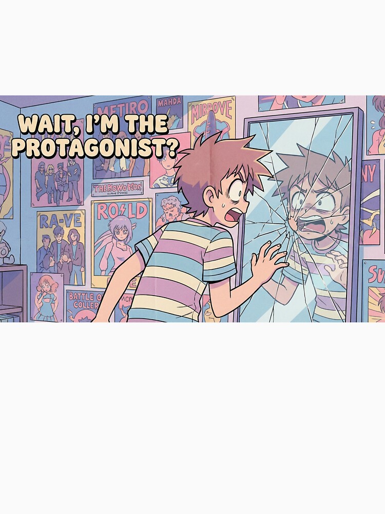 Wait I'm The Protagonist - Retro Anime Meta Quote by Midnight Replay