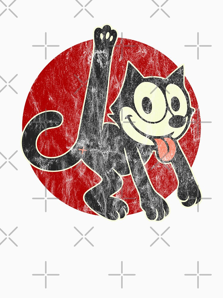 Cheeky Cat having a wash Vintage look Felix the cat by TheGingerEffect