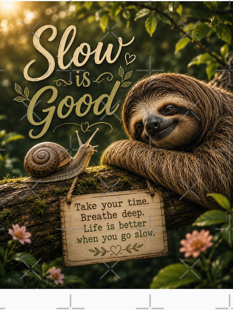 Slow Is Good – Sloth & Snail Nature Inspiration by Kimberly Palmer