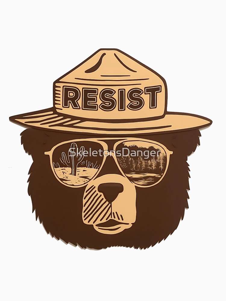 Protect our national parks - smokey the bear Resist, Reclaim, Restore Public Lands by SkeletonsDanger
