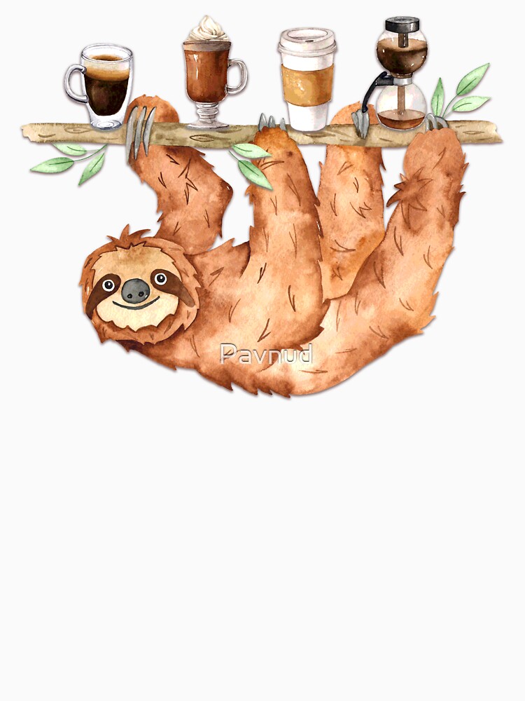 Sloth and Coffee x 4 by Pavnud