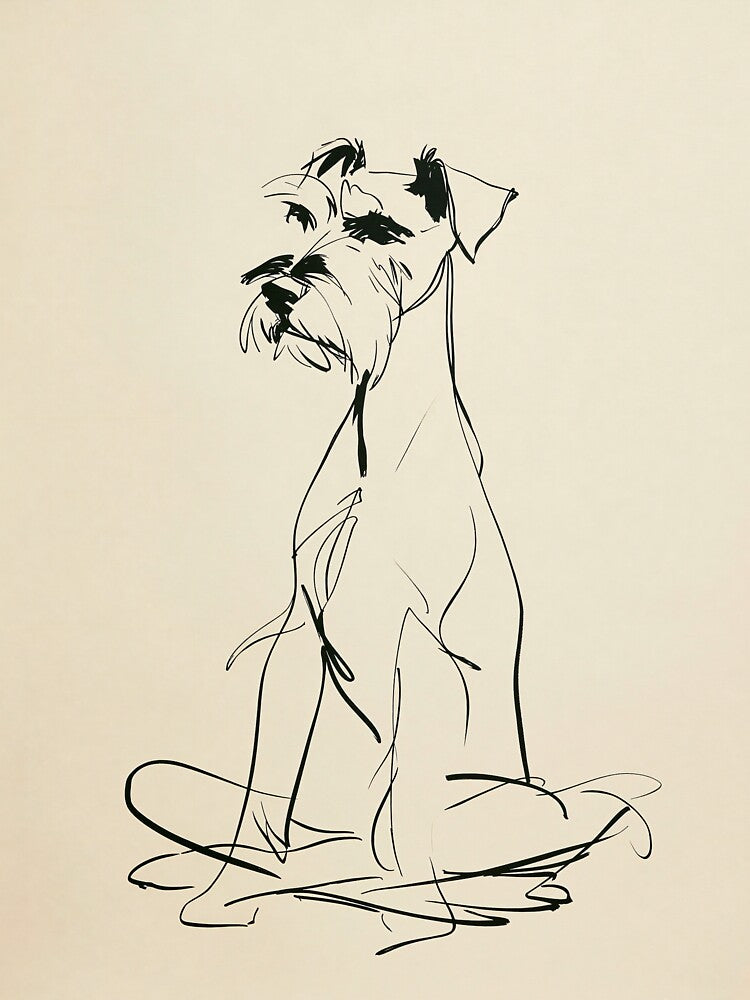 Minimalist schnauzer in yoga position sketch by lautir