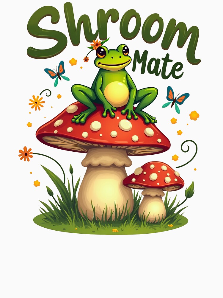 Cute Frog on Mushroom – Shroom Mate by Bulwshop
