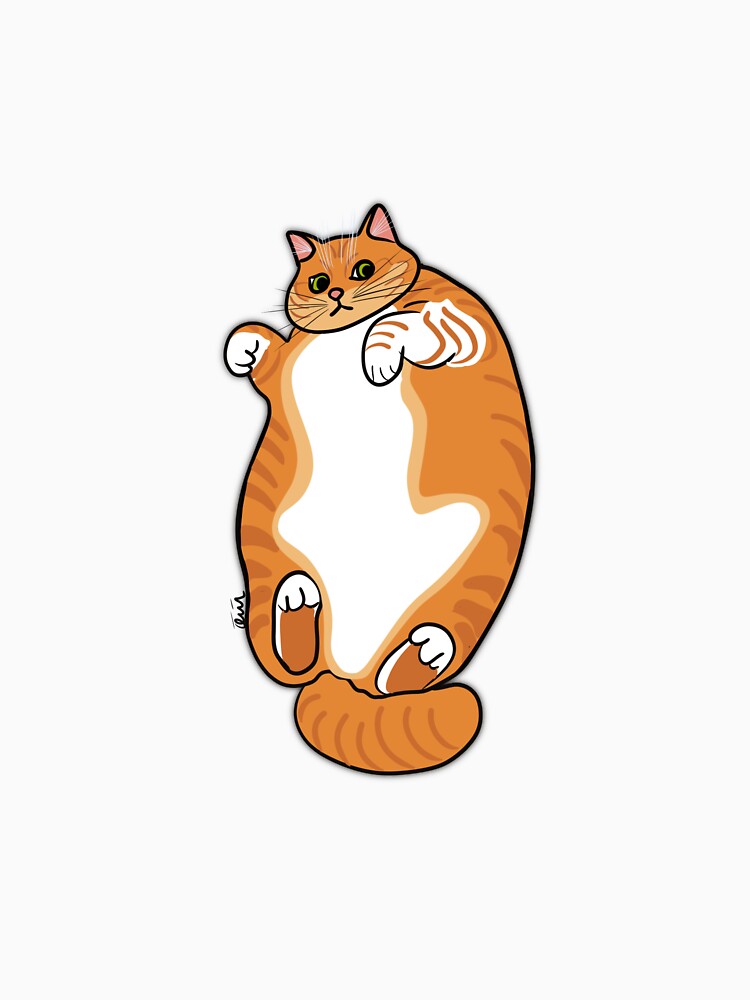 Funny Chunky Cat Sticker – Cute Orange Tabby Design by artbyomurr