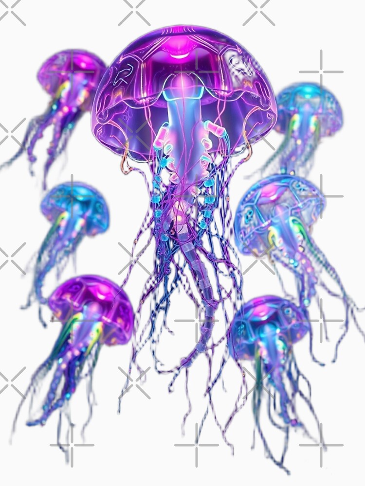 Neon Jellyfish Glow – Psychedelic Deep Sea Art by AstralFiber