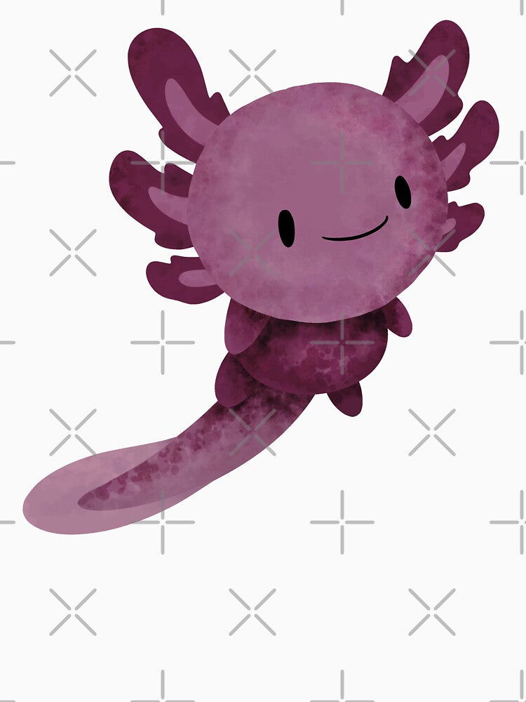 Cute Axolotl Happy Dark Pink by NinniSilver
