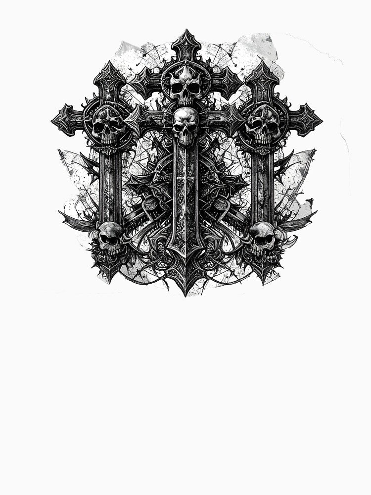 Gothic Skull Tee Shirt by Shorfin