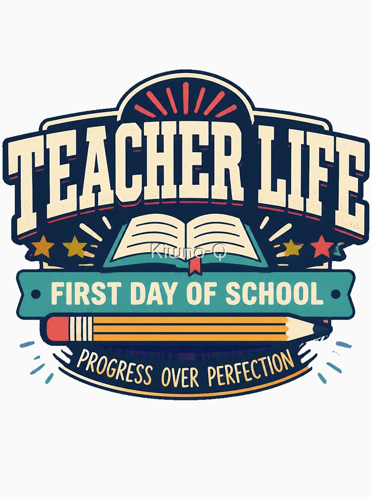 LUKYCILD Teacher Women First Day of School Progress Over Perfection Casual Teacher Life Short Sleeve by Kiwno-Q
