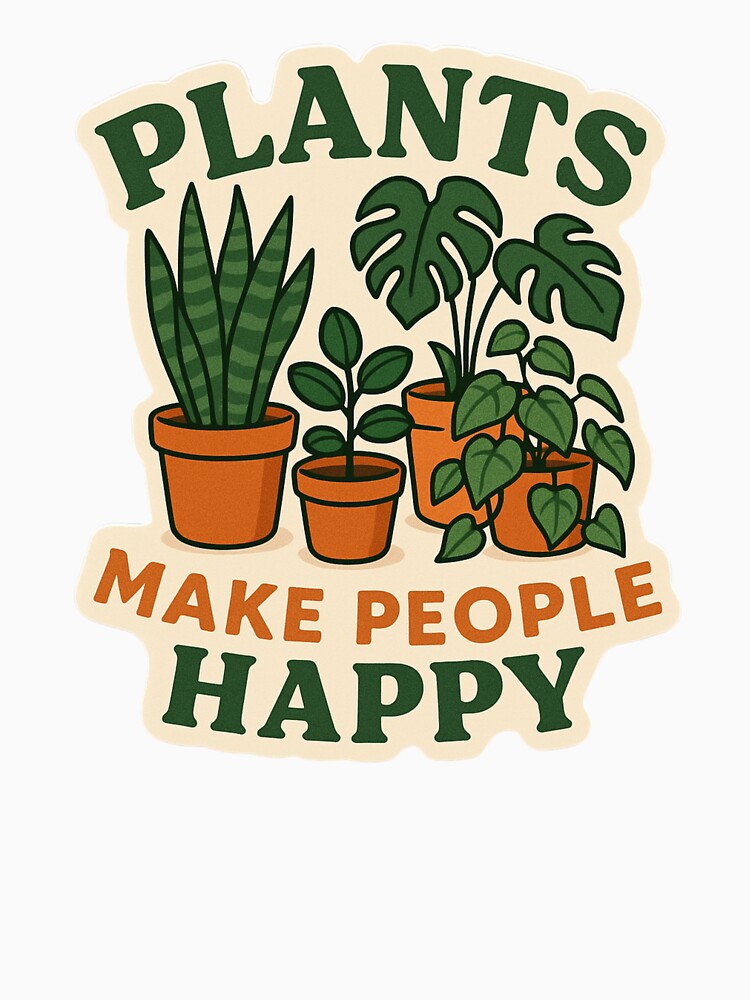 Plants Make People Happy | Botanical Greenery Design by Harprints.Studio