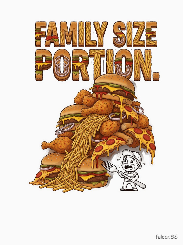 Family Size Portion Funny Food Sticker Souvenir Summer Edition by Imaginarium of Chaos falcon88