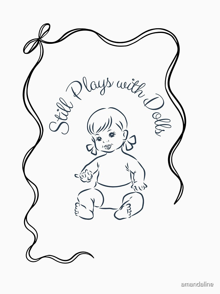 Still Plays With Dolls - Coquette Balletcore Baby Doll Black & White by amandaline