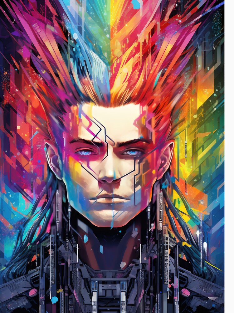 No Longer Human - Cyberpunk Vaporwave Art | Anime Retro Aesthetic by AeonAcademy
