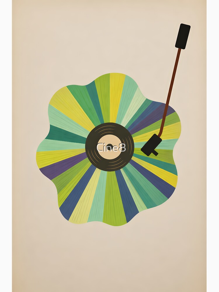 Retro Vinyl Record Sunburst Mid Century Art by Cine8