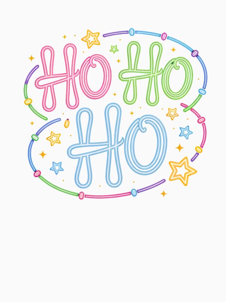 Ho Ho Ho Neon Christmas Lights Design by TalalosART
