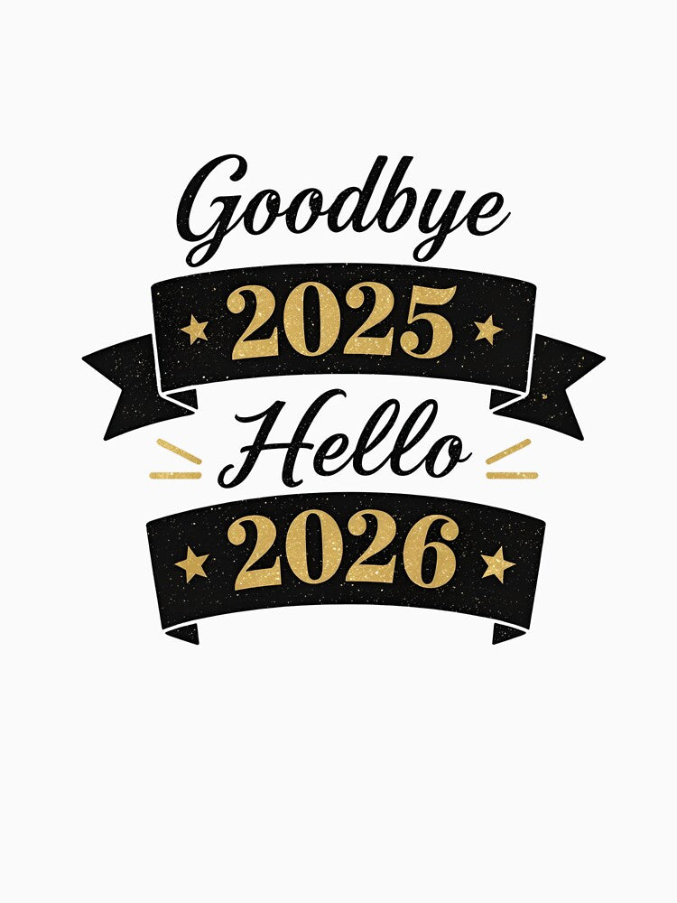 Goodbye 2025 Hello 2026 New Year T‑Shirt | Festive NYE Countdown Tee for Parties, Family Photos, Matching Outfits, Fireworks Night, Resolution Season ​ by GAIDREDA