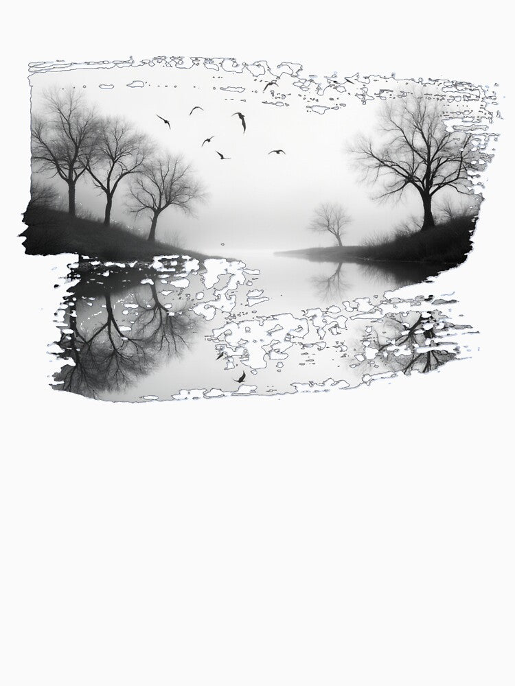 Forest reflected on the water by Inklivion