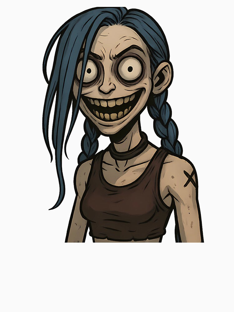 Creepy Punk Girl Horror Portrait Illustration by Th4d1us