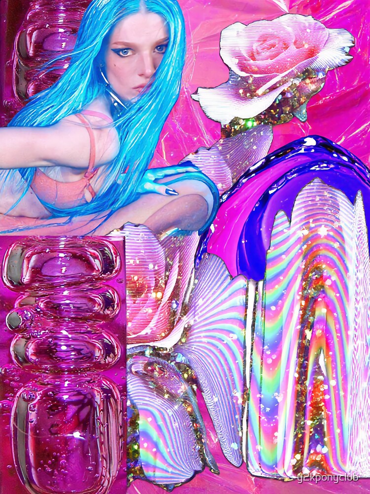 The Dreamy Blue: Ethereal Hunter Schafer Portrait in Pink and Blue by y2kponyclub